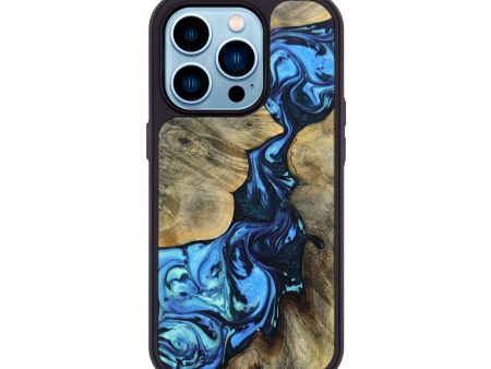 iPhone 14 Pro Wood+Resin Phone Case - Dean (Blue, 692813) Online