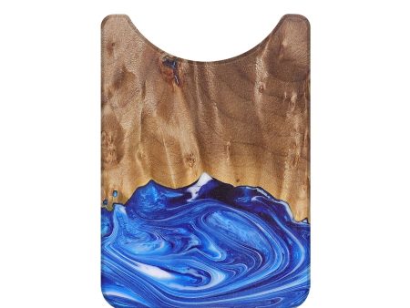 Live Edge Wood+Resin Wallet - Angel (Blue, 689225) For Discount