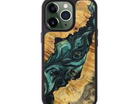 iPhone 13 Pro Wood+Resin Phone Case - Kyla (Green, 691917) Cheap