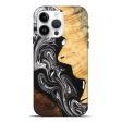 iPhone 15 Pro Max Wood+Resin Live Edge Phone Case - Barrett (Black & White, 691878) Cheap