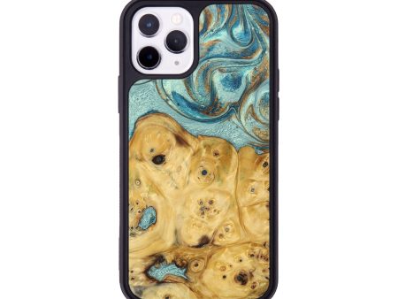 iPhone 11 Pro Wood+Resin Phone Case - Legend (Teal & Gold, 692834) Hot on Sale