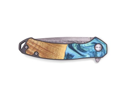 EDC Wood+Resin Pocket Knife - Angel (Blue, 691783) Fashion