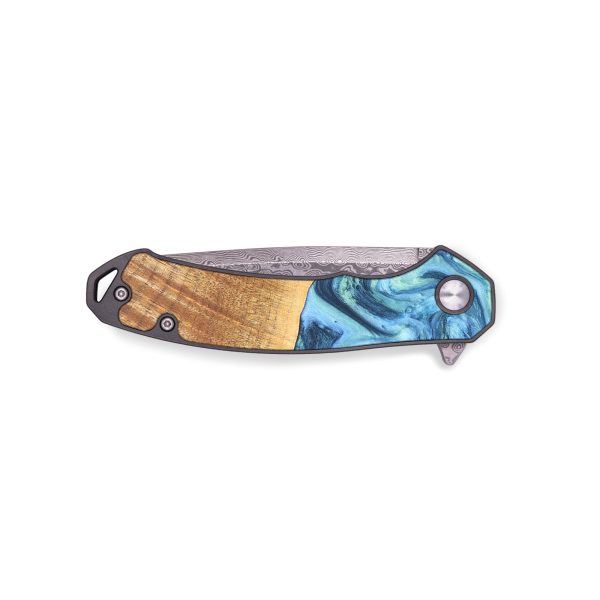 EDC Wood+Resin Pocket Knife - Angel (Blue, 691783) Fashion