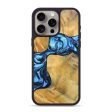 iPhone 15 Pro Max Wood+Resin Phone Case - Delaney (Blue, 692806) For Sale