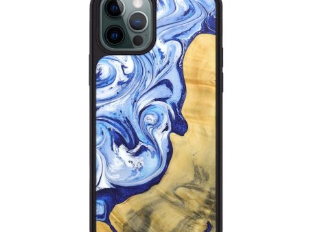 iPhone 12 Pro Max Wood+Resin Phone Case - Penelope (Blue, 692433) Hot on Sale