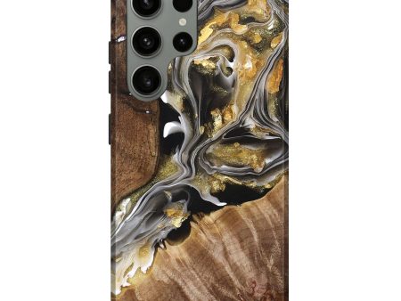 Galaxy S23 Ultra Wood+Resin Live Edge Phone Case - Lynda (Black & White, 691728) Fashion