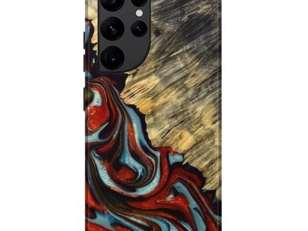 Galaxy S22 Ultra Wood+Resin Live Edge Phone Case - Kailani (Red, 691490) on Sale