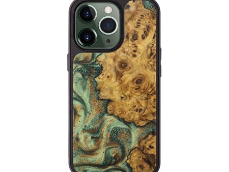 iPhone 13 Pro Wood+Resin Phone Case - Ann (Green, 692077) Sale