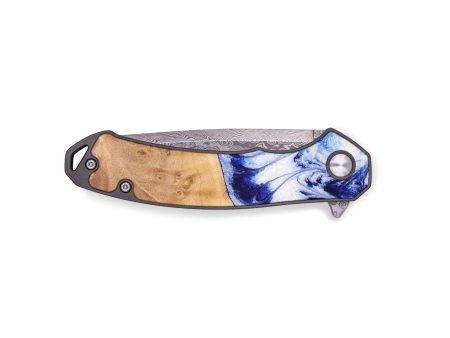 EDC Wood+Resin Pocket Knife - Aleah (Blue, 692551) Online now