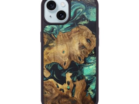 iPhone 15 Wood+Resin Phone Case - Shelley (Mosaic, 690385) For Discount