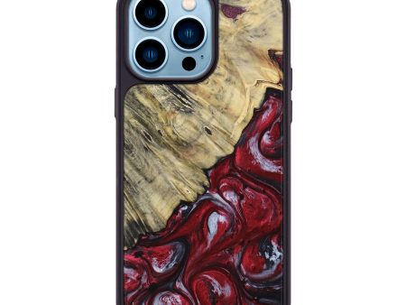 iPhone 14 Pro Max Wood+Resin Phone Case - Aaliyah (Red, 693723) Supply