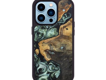 iPhone 14 Pro Wood+Resin Phone Case - Cristina (Green, 692455) Supply