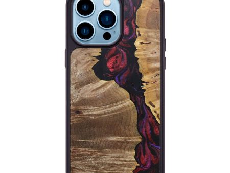 iPhone 14 Pro Max Wood+Resin Phone Case - Stacie (Red, 692048) Fashion