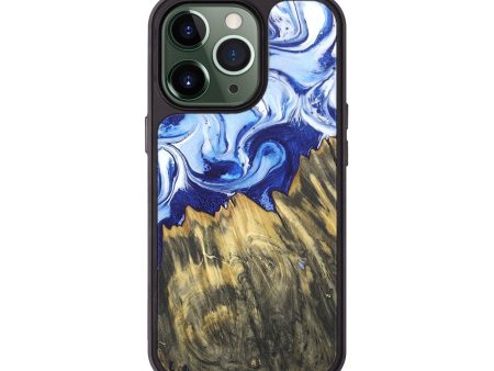 iPhone 13 Pro Wood+Resin Phone Case - Mateo (Blue, 692443) Sale