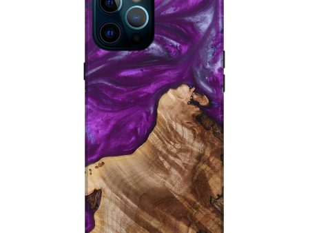 iPhone 12 Pro Max Wood+Resin Live Edge Phone Case - Monica (Purple, 692971) Fashion