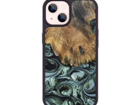 iPhone 14 Wood+Resin Phone Case - Elise (Green, 692454) For Discount