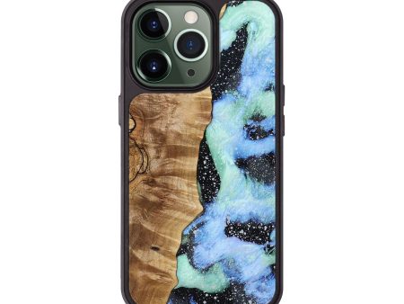 iPhone 13 Pro Wood+Resin Phone Case - Malakai (Cosmos, 692161) For Sale