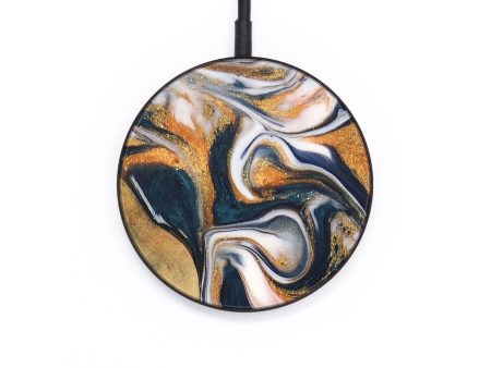 Circle Wood+Resin Wireless Charger - Yesenia (Teal & Gold, 689880) Fashion