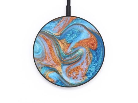 Circle ResinArt Wireless Charger - Kaylee (Teal & Gold, 691828) Online Hot Sale