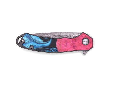 EDC Wood+Resin Pocket Knife - Pam (Blue, 691784) Hot on Sale