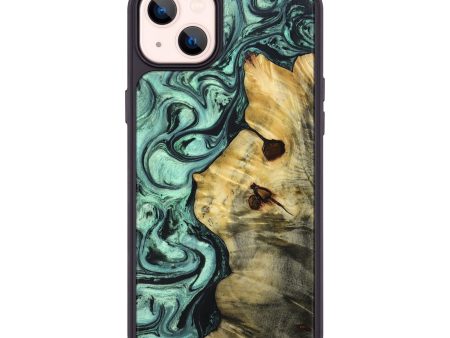 iPhone 14 Plus Wood+Resin Phone Case - Angela (Green, 691912) Hot on Sale