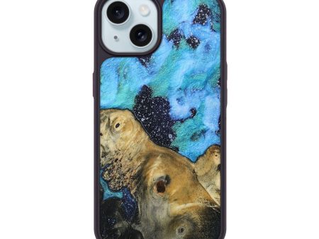 iPhone 15 Wood+Resin Phone Case - Jamal (Cosmos, 689507) For Cheap