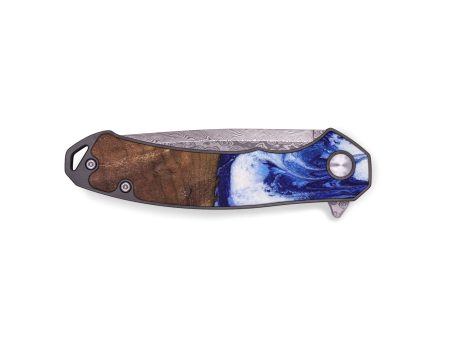 EDC Wood+Resin Pocket Knife - Russell (Blue, 692546) Cheap