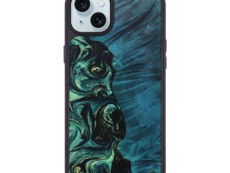 iPhone 15 Plus Wood+Resin Phone Case - Ervin (Green, 692786) For Cheap