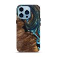 iPhone 14 Pro Wood+Resin Live Edge Phone Case - Charlee (Teal & Gold, 691896) Online