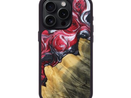 iPhone 15 Pro Wood+Resin Phone Case - Tyrone (Red, 693727) Cheap