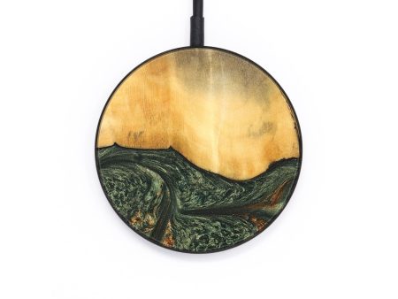 Circle Wood+Resin Wireless Charger - Sheryl (Green, 689896) For Cheap