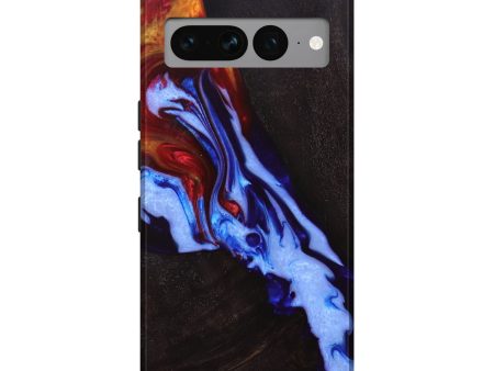 Pixel 7 Pro Wood+Resin Live Edge Phone Case - Brittany (Fire & Ice, 693327) For Cheap