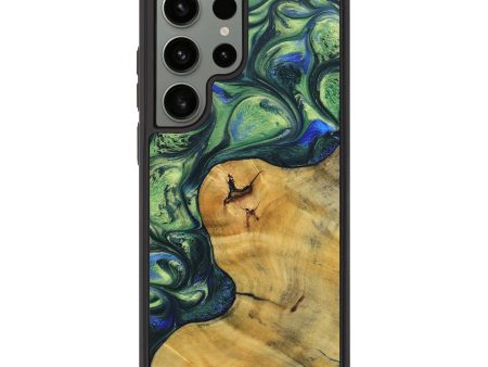 Galaxy S23 Ultra Wood+Resin Phone Case - Elle (Green, 693915) Fashion