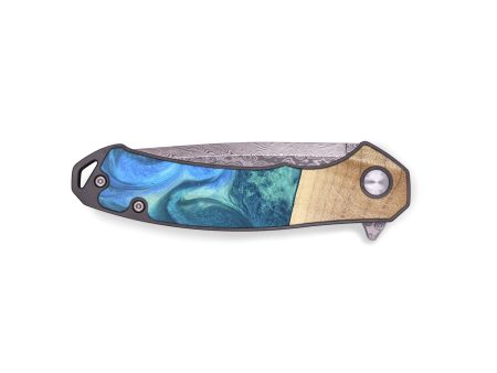 EDC Wood+Resin Pocket Knife - Chuck (Blue, 691780) Cheap