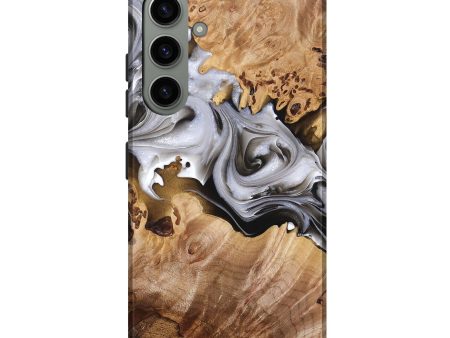 Galaxy S24 Plus Wood+Resin Live Edge Phone Case - Jeffrey (Black & White, 691479) Discount