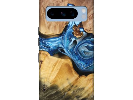 Pixel 8 Pro Wood+Resin Live Edge Phone Case - Simon (Blue, 693808) For Cheap