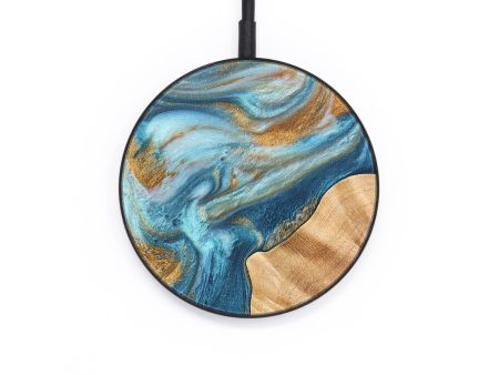 Circle ResinArt Wireless Charger - Manuel (Teal & Gold, 691440) For Sale