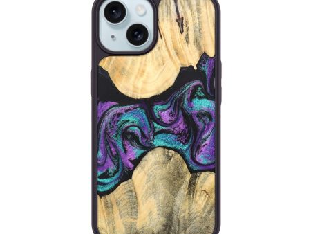 iPhone 15 Wood+Resin Phone Case - Jameson (Purple, 691526) For Sale