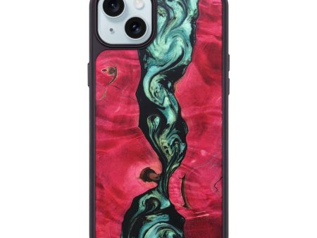 iPhone 15 Plus Wood+Resin Phone Case - Charlee (Green, 691612) For Sale