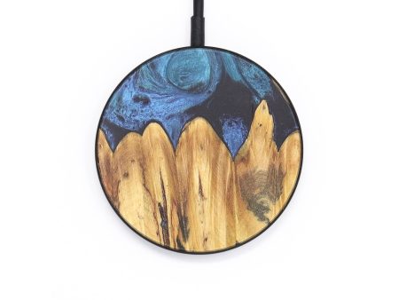 Circle Wood+Resin Wireless Charger - Bill (Blue, 691840) Online now