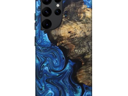 Galaxy S22 Ultra Wood+Resin Live Edge Phone Case - Talia (Blue, 693813) Fashion