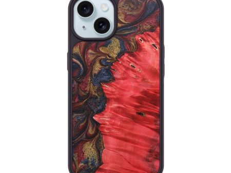 iPhone 15 Wood+Resin Phone Case - Jenny (Red, 689238) Online Sale