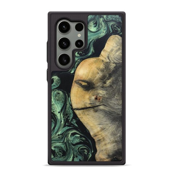 Galaxy S24 Ultra Wood+Resin Phone Case - Winston (Green, 693556) on Sale