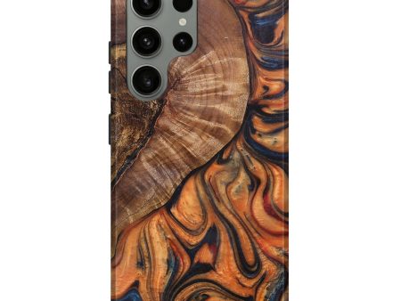 Galaxy S23 Ultra Wood+Resin Live Edge Phone Case - Marcus (Red, 691017) Online Sale