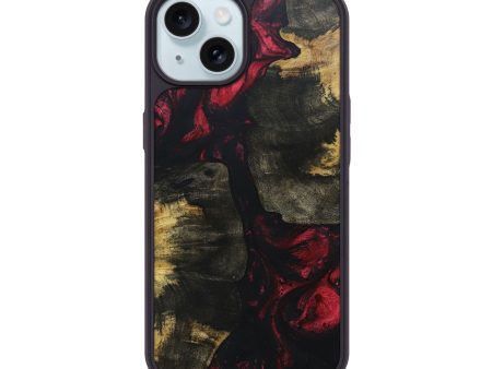 iPhone 15 Wood+Resin Phone Case - Emely (Red, 692270) For Discount