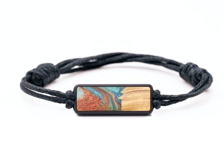 Classic Wood+Resin Bracelet - Adonis (Teal & Gold, 693003) Online Sale