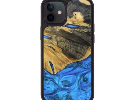 iPhone 12 Wood+Resin Phone Case - Fred (Blue, 690156) Supply