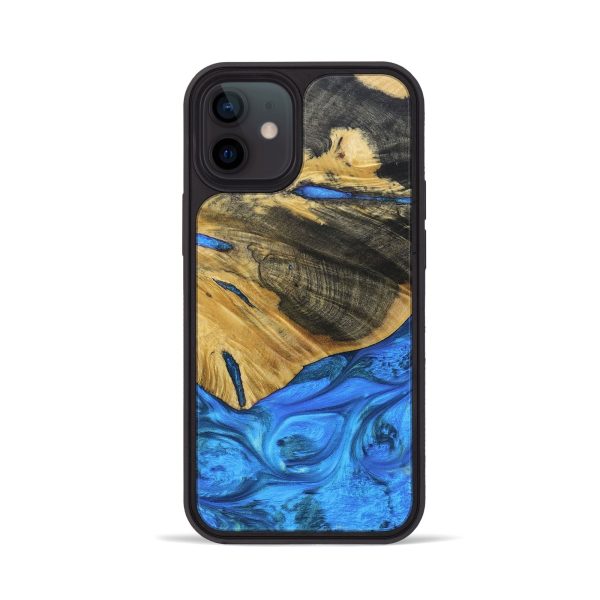 iPhone 12 Wood+Resin Phone Case - Fred (Blue, 690156) Supply