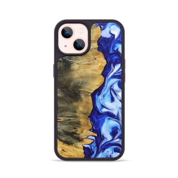 iPhone 14 Wood+Resin Phone Case - Avery (Blue, 691574) Online