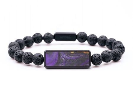 Lava Bead Wood+Resin Bracelet - Rylie (Purple, 689534) Supply